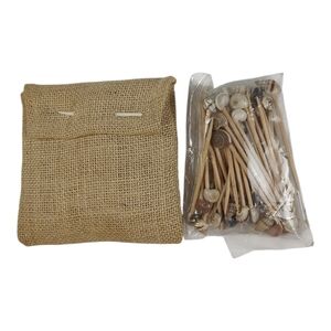 Seashell Toothpicks & Burlap Case